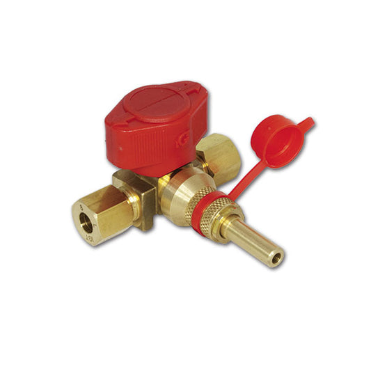 Rubinetto gas a T • attacco rapido • Ø 8 mm