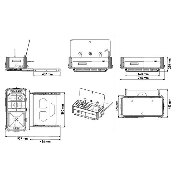 Cucina slideout frontale • 2 fuochi