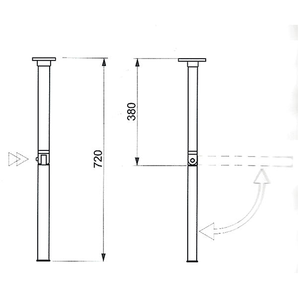 Gamba tavolo pieghevole Astro 1