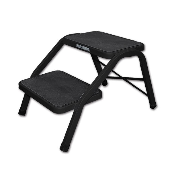 Gradino doppio acciaio nero • 43 x 63 x 38 cm