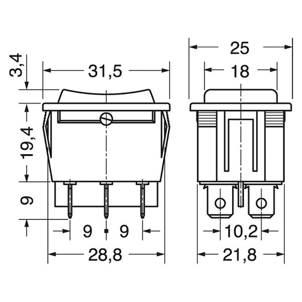 Commutatore bipolare • 12 V