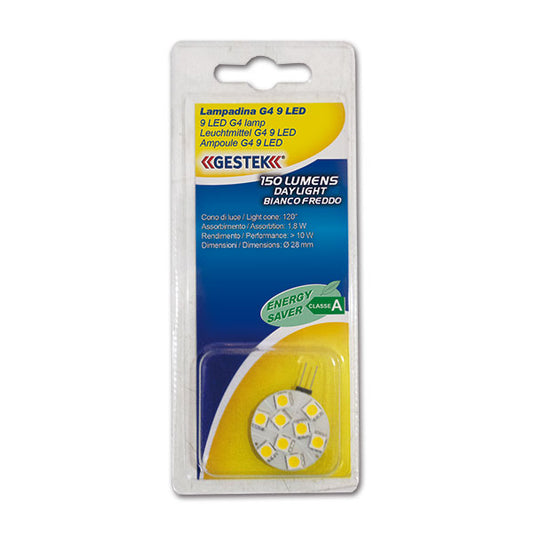 Lampadina G4 • 9 LED • bianca fredda • blister