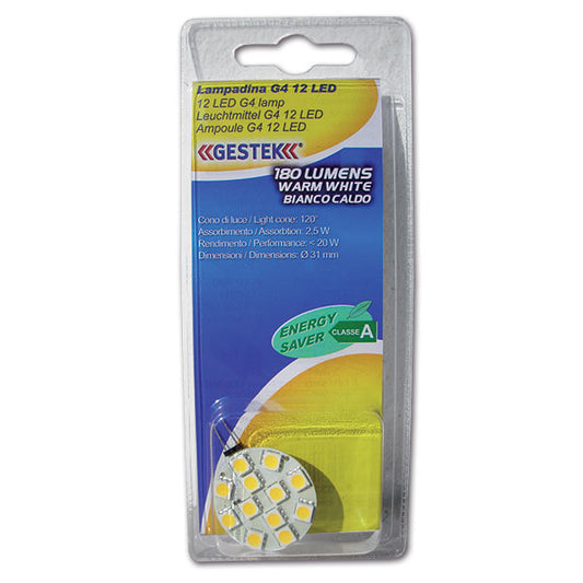 Lampadina G4 • 12 LED • bianca calda • blister
