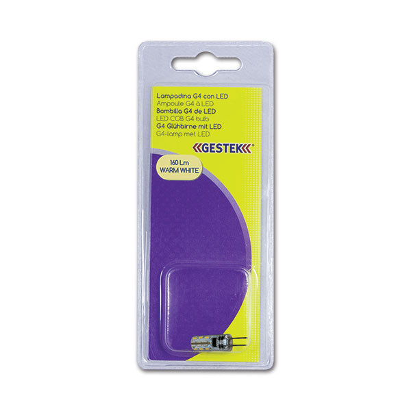 Lampadina G4 • 2 LED • luce bianca calda • blister