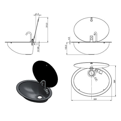 Rundes Pop-Up-Waschbecken mit Wasserhahn • LR1450