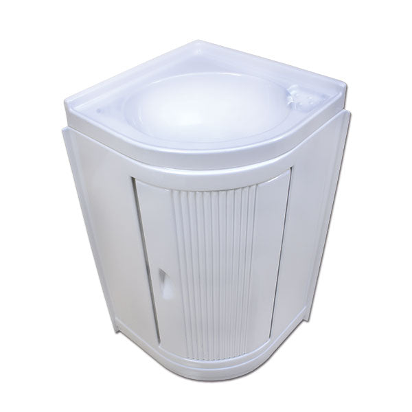 Lavandino BA103 angolare con mobiletto • bianco