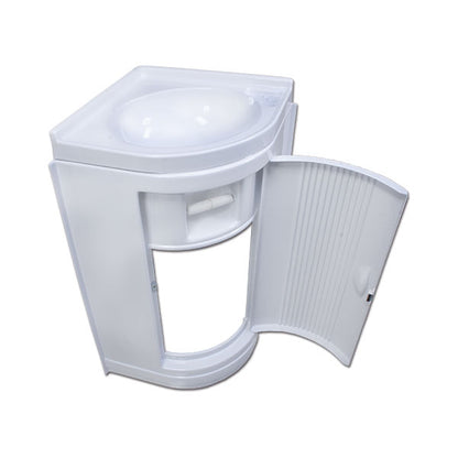 Lavandino BA103 angolare con mobiletto • bianco