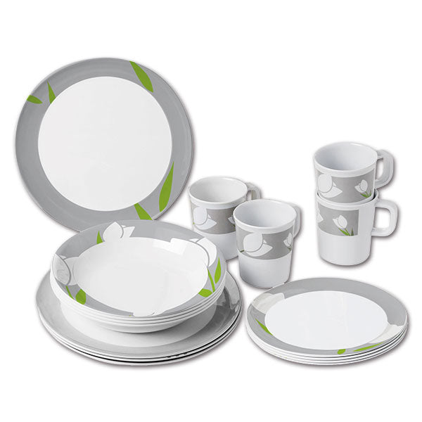Set stoviglie in melamina Tulip • 16 pz
