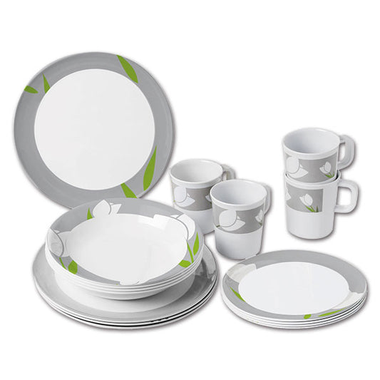 Set stoviglie in melamina Tulip • 16 pz