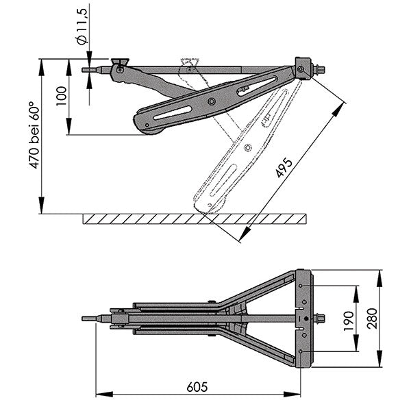 Piedino appoggio rinforzato corto • 1000 kg