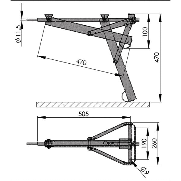 Piedino appoggio corto • 800 kg