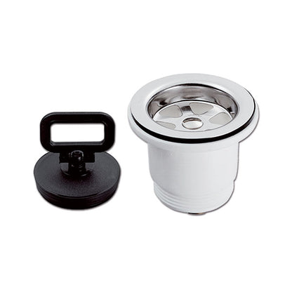 Piletta dritta con tappo • 1"1/2 • blister