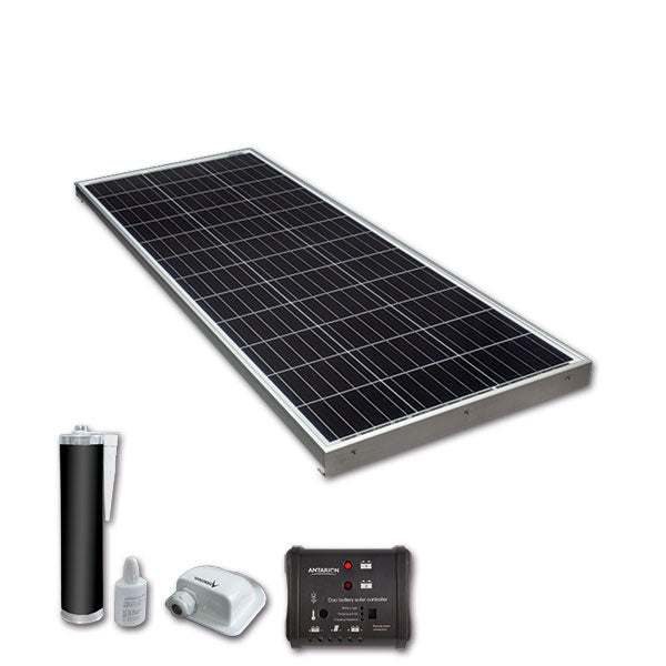 Kit pannello monocristallino Slim • 130 W • regolatore 2 batterie