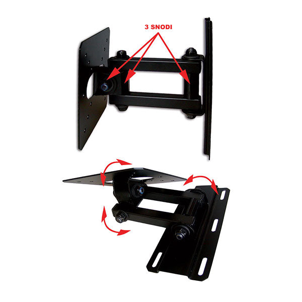 Porta TV LCD a parete • 3 snodi