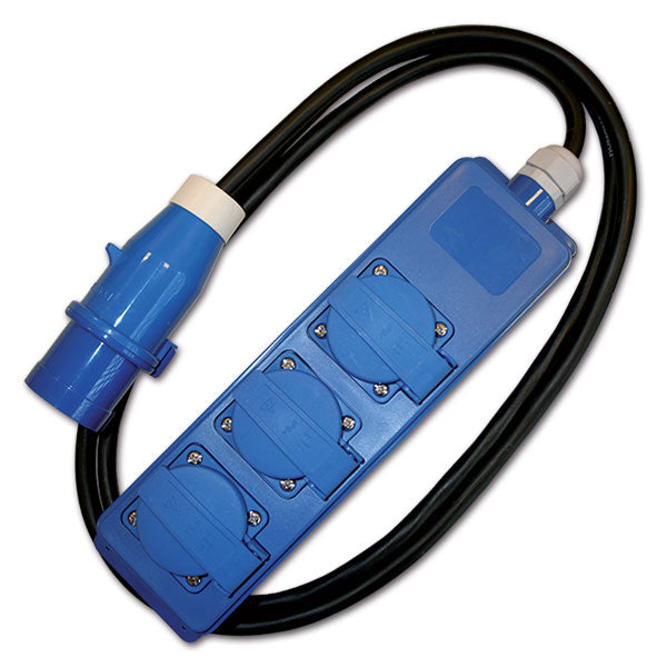 Schuko 3-fach Steckdosenleiste mit Schutzkappe