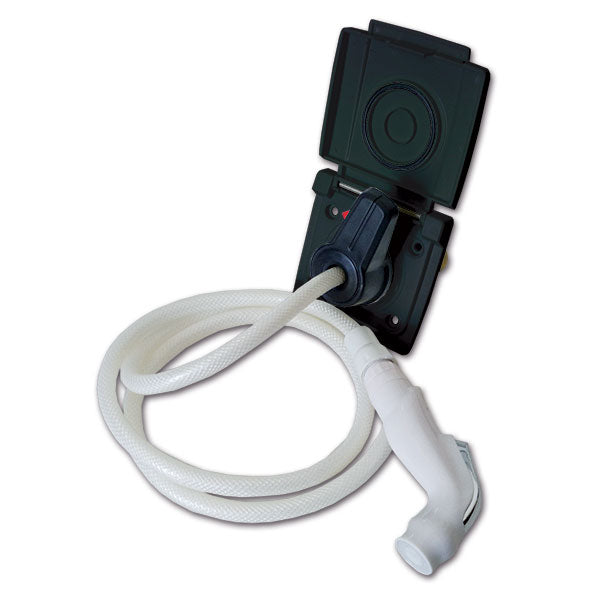 Doccia esterna nera attacco rapido • 150 cm • sacchetto