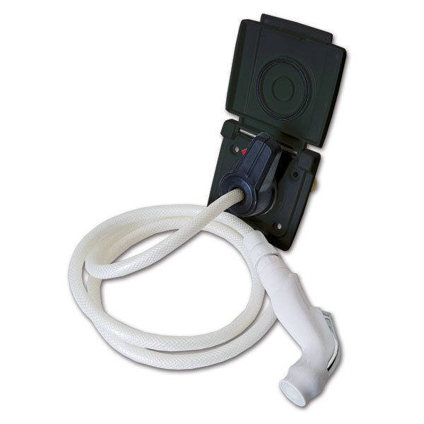 Doccia esterna nera attacco rapido • 150 cm