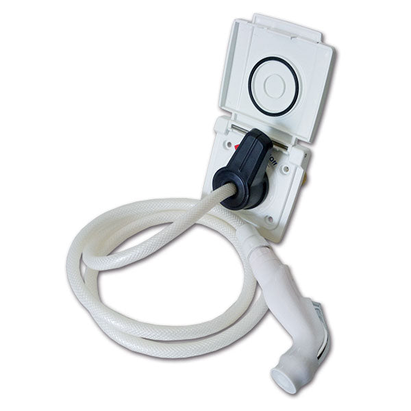 Doccia esterna bianca attacco rapido • 150 cm