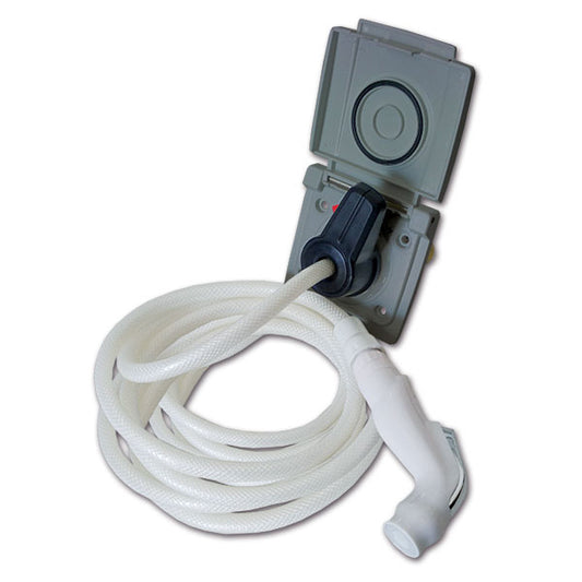 Doccia esterna grigia attacco tubi rigidi • 2 m