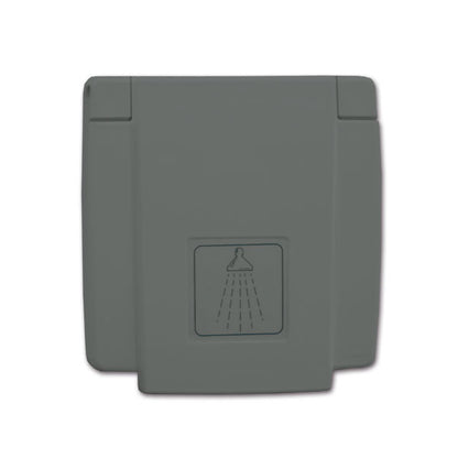 Doccia esterna grigia attacco tubi rigidi • 2 m