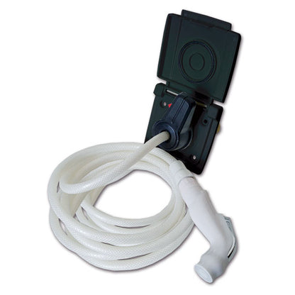 Doccia esterna nera attacco tubi rigidi • 2 m