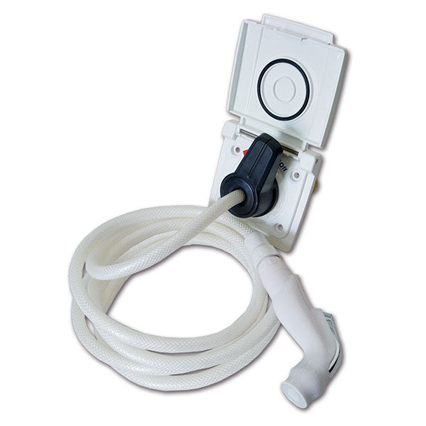 Doccia esterna bianca attacco rapido • 200 cm • sacchetto