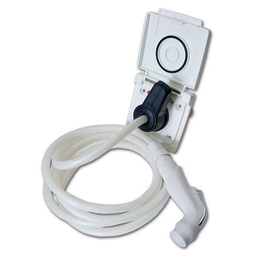 Doccia esterna bianca porta gomma • 200 cm