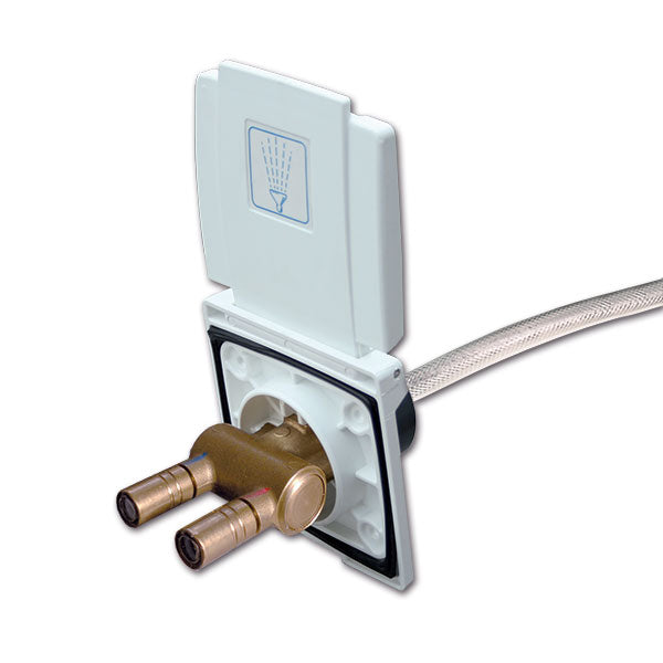 Doccia esterna bianca porta gomma • 200 cm