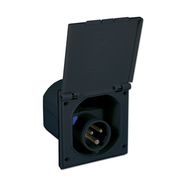 Spina ad incasso fissa • 220 V • Nero