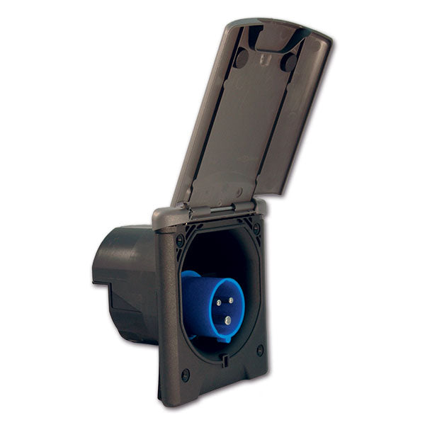 Spina CEE fissa ad incasso parete • 230 V • Grigio