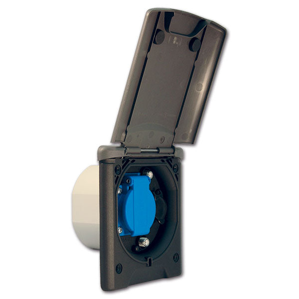 Presa esterna multifunzione con Schuko • grigia