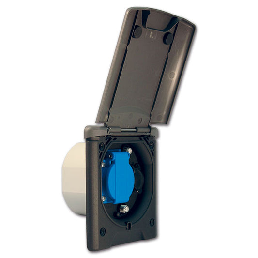 Presa esterna multifunzione con Schuko • grigia