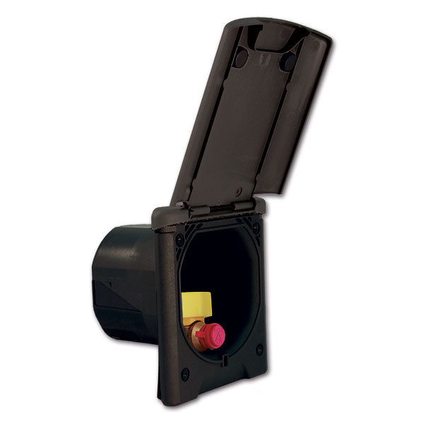 Presa gas con cover basculante • nera