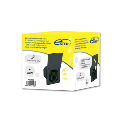 Spina ad incasso • 220 V • Nero • scatola