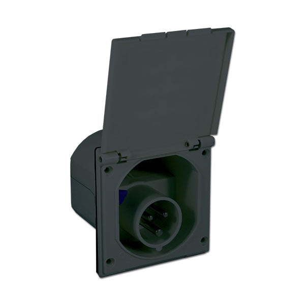 Spina ad incasso • 220 V • Nero • scatola