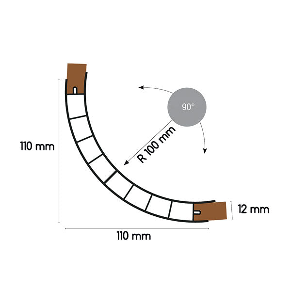 PVC Eckprofil 90° • 2,5 m • braun