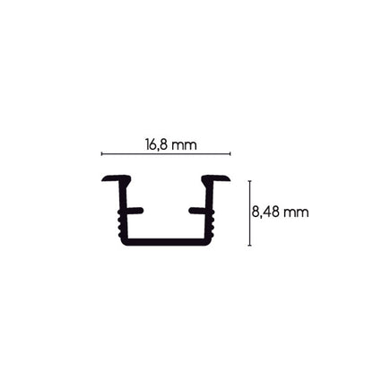 Profilo porta LED con coperchio • 2,2 m