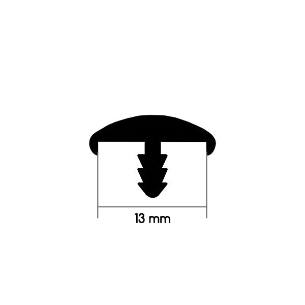 Profilo 13 mm doppia unghia • metallizzato