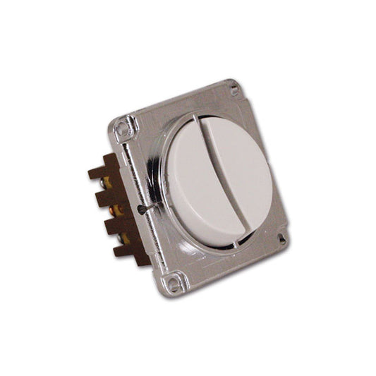 Interruttore doppio Q10 • bianco e cromo