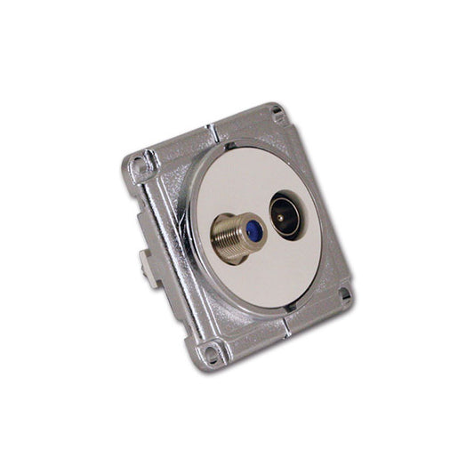 Presa antenna TV e SAT Q10 • bianco e cromo