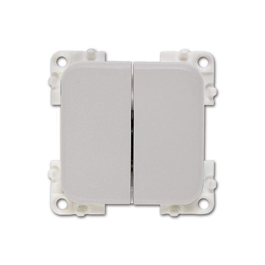 Doppio interruttore unipolare • grigio chiaro