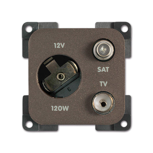 Presa 12 V DC • TV • SAT • marrone