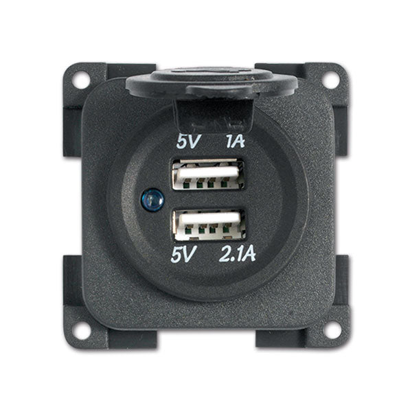 Presa doppia USB • 1 A / 2,1 A • grigio