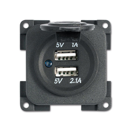 Presa doppia USB • 1 A / 2,1 A • grigio