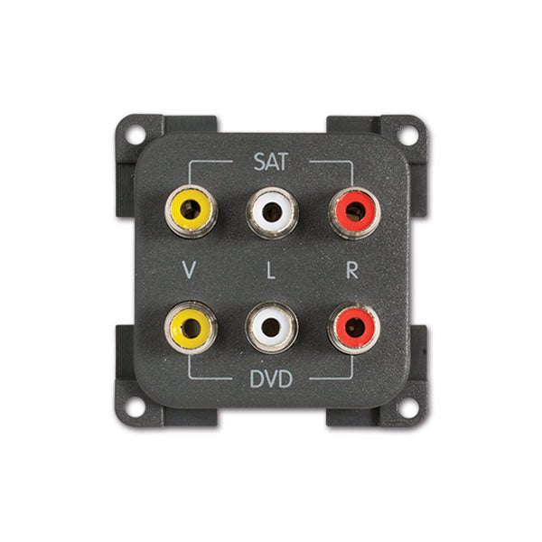 Modulo da 6 prese RCA • grigio