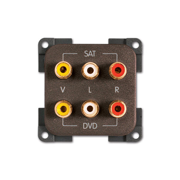 Modulo da 6 prese RCA • marrone