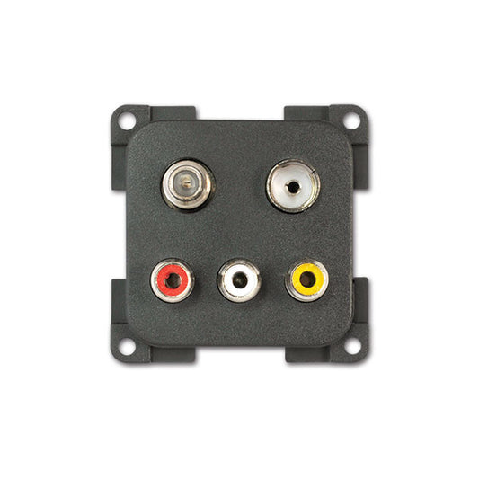 Modulo 3 prese RCA / TV / SAT • grigio