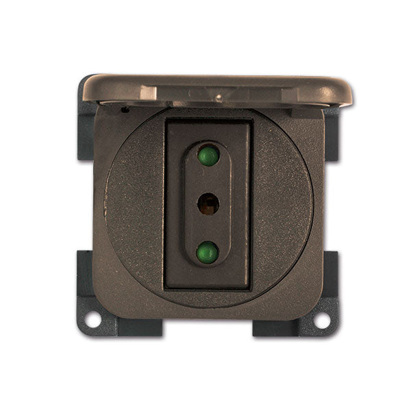Presa con coperchio • 230 V / 10 A • marrone