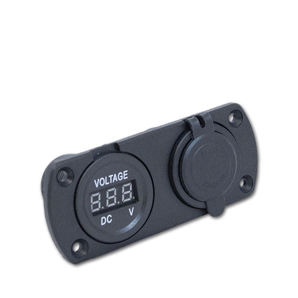 Supporto con 2 USB e voltimetro • 5 V