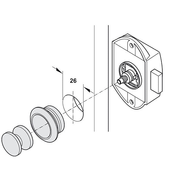 Kit Push-Lock bianco • pulsante e rosetta satinati
